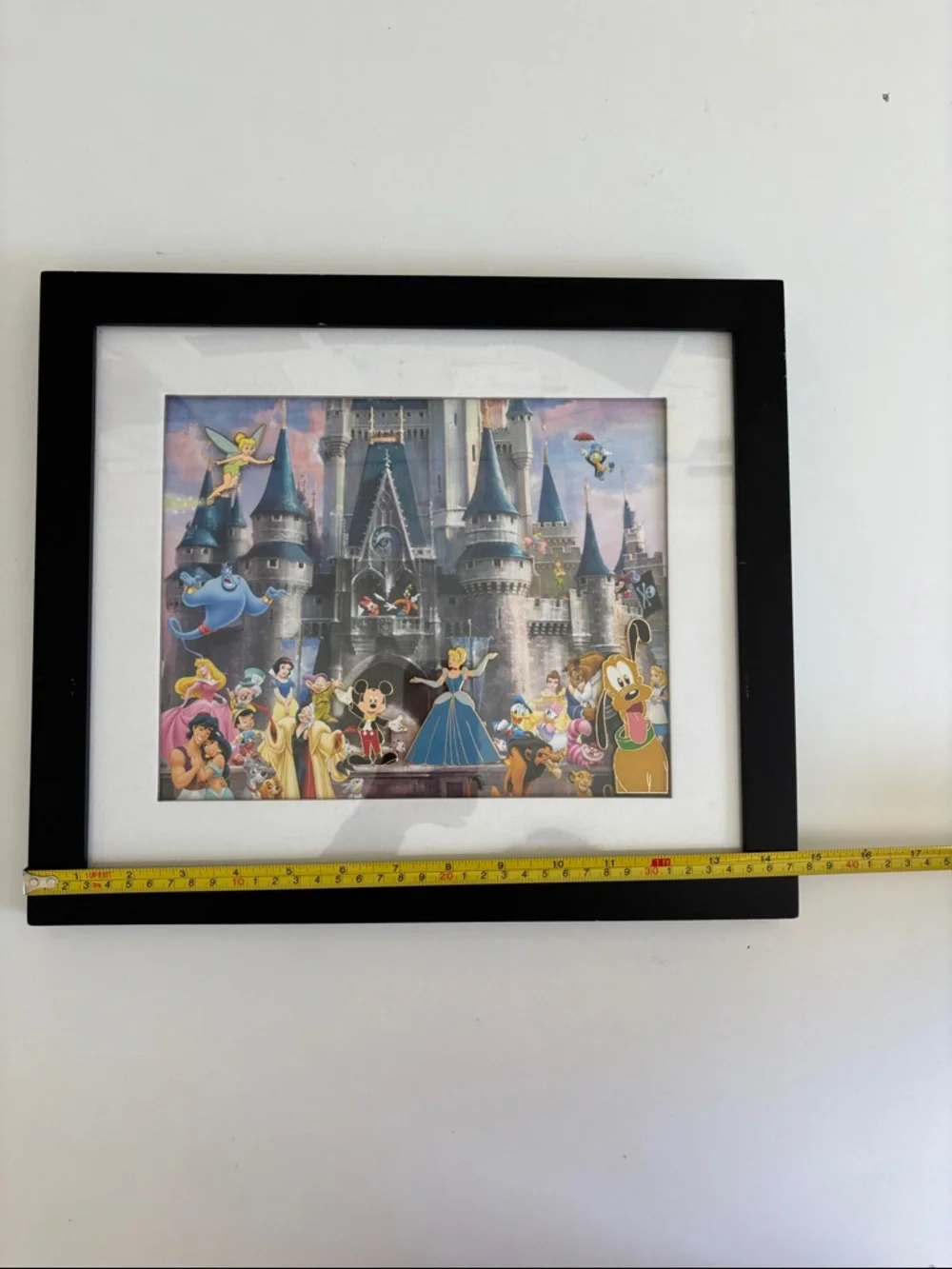 Disney Cinderella Castle lithograph print that includes four‎ collectible pins